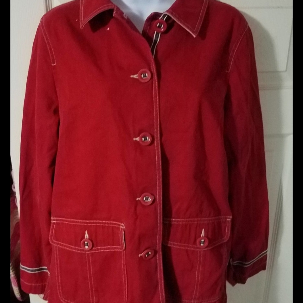 L.L. Bean Canvas Red Coat